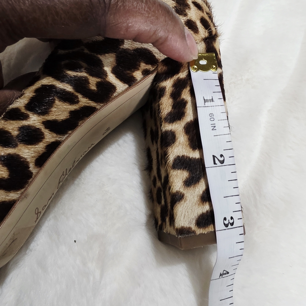 Sam Edelman's Calf Hair Leopard Print Block Heel Pumps Size 8 1/2 - Picture 13 of 13